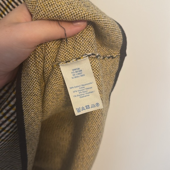 Boden Zoe Plaid Knit Dress Short Sleeve Size 6 Gray Yellow Pink - Picture 4 of 5